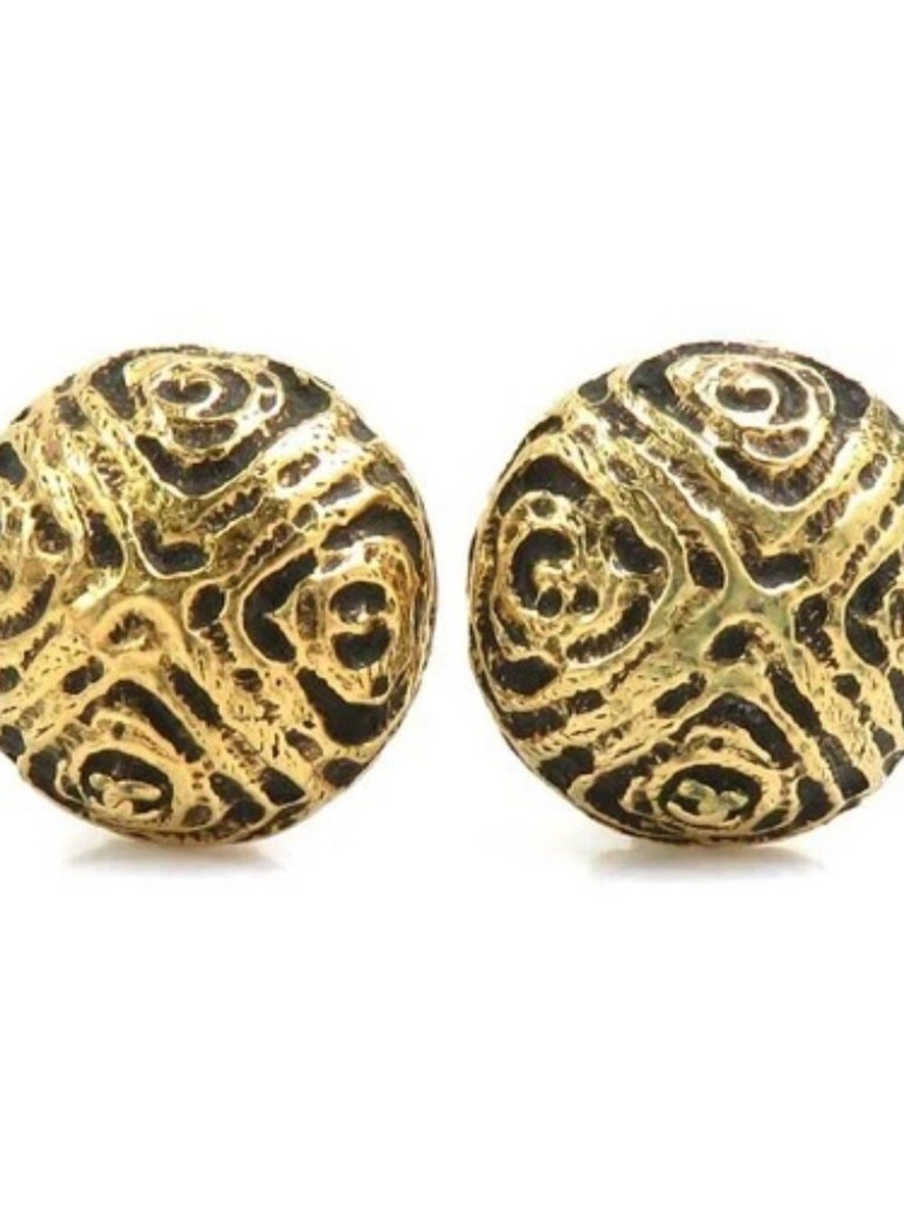 Auth CHANEL CC Logo Clip on Earrings Gold Metal - e60844g